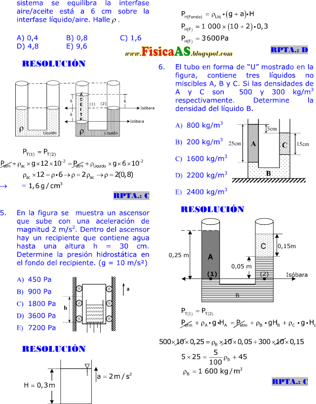 hidrostatica ejercicios resueltos